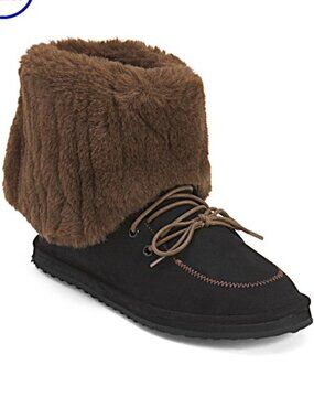 WEWOREWHAT Fold Over Faux Fur Booties(For Women)